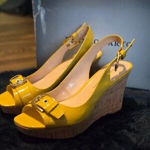 Franco Sarto Yellow Wedge Sandals
